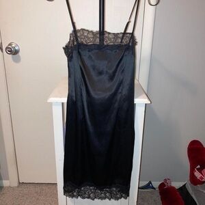 Victorias Secret Black Lace Slip Dress